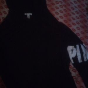 Pink navy blue sweat shirt nylon